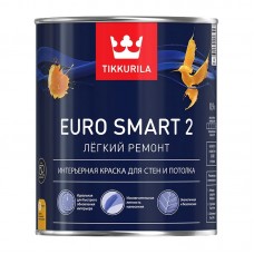Краска в/д для стен и потолков Tikkurila EURO SMART 2 база A (0,9 л)